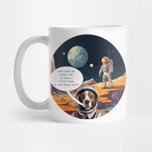 Astronaut and Dog on Planet - Funny Scene - Text Bubble Mug